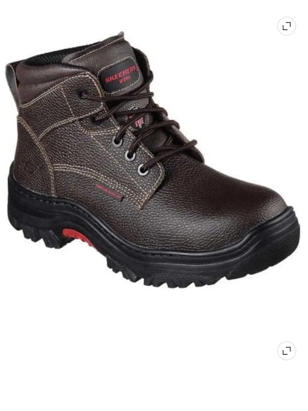 New Skechers Men's Burgin Tarlac Steel Toe Work Boot Style 77143 Brown Size 7.5